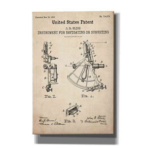 'Navigation Blueprint Patent Parchment,' Canvas Wall Art
