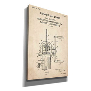 'Noodle Maker Blueprint Patent Parchment,' Canvas Wall Art