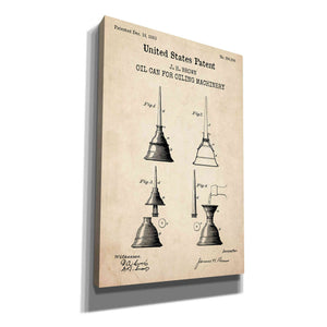 'Oil Can Blueprint Patent Parchment,' Canvas Wall Art