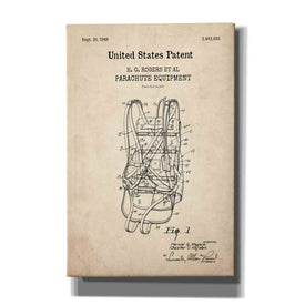 'Parachute Blueprint Patent Parchment,' Canvas Wall Art