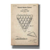 'Pool Ball Tray Blueprint Patent Parchment,' Canvas Wall Art