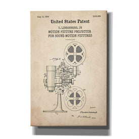 'Projector Blueprint Patent Parchment,' Canvas Wall Art