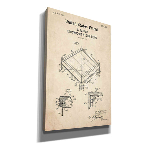 Image of 'Ring Buoy Blueprint Patent Parchment,' Canvas Wall Art