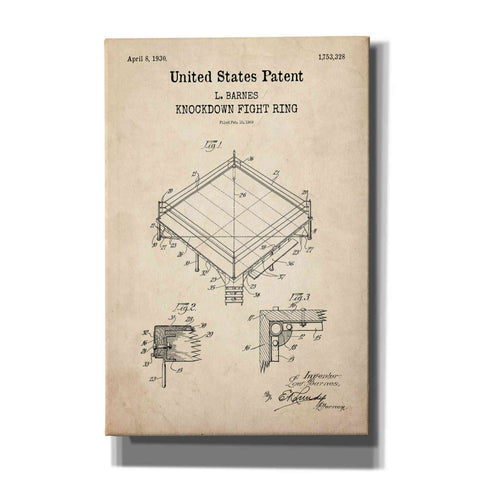 Image of 'Ring Buoy Blueprint Patent Parchment,' Canvas Wall Art
