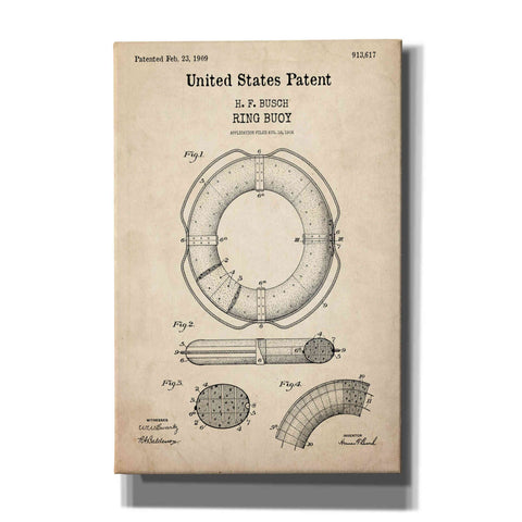 Image of 'Ring Blueprint Patent Parchment,' Canvas Wall Art