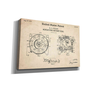 'Rotary Dial Blueprint Patent Parchment,' Canvas Wall Art