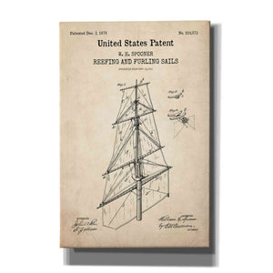 'Sail Blueprint Patent Parchment,' Canvas Wall Art
