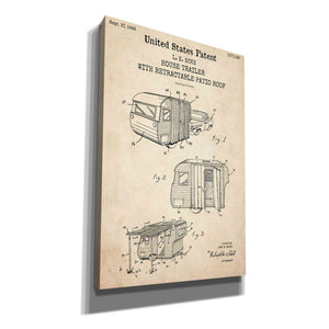 'Trailer Blueprint Patent Parchment,' Canvas Wall Art
