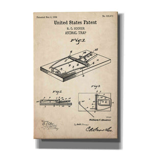 'Trap Blueprint Patent Parchment,' Canvas Wall Art