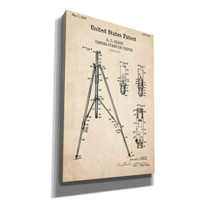 'Tripod Blueprint Patent Parchment,' Canvas Wall Art