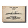 'War Ship Blueprint Patent Parchment,' Canvas Wall Art