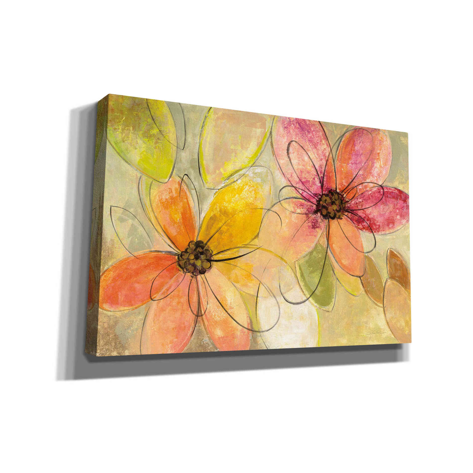 'Neon Floral' by Silvia Vassileva, Canvas Wall Art