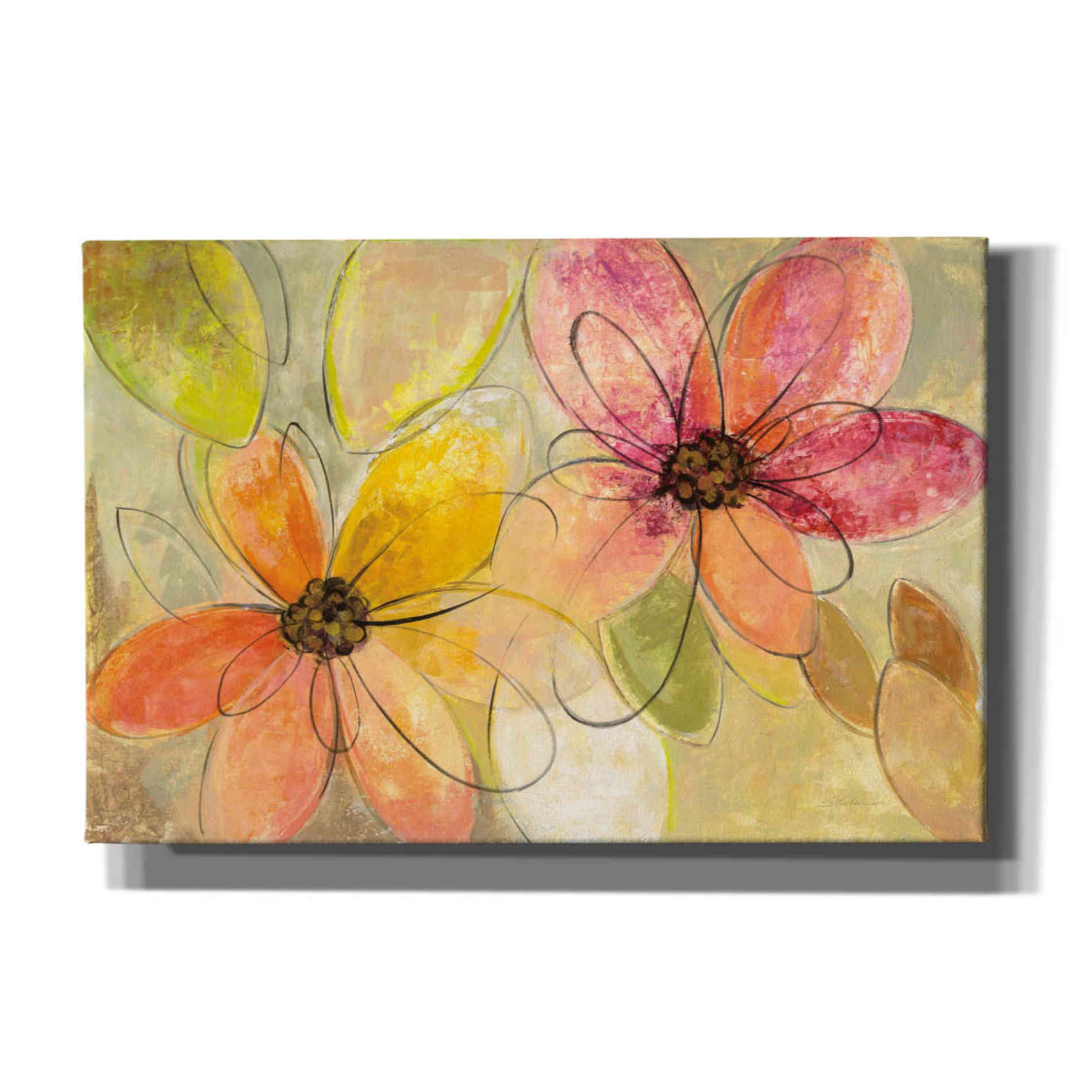 'Neon Floral' by Silvia Vassileva, Canvas Wall Art