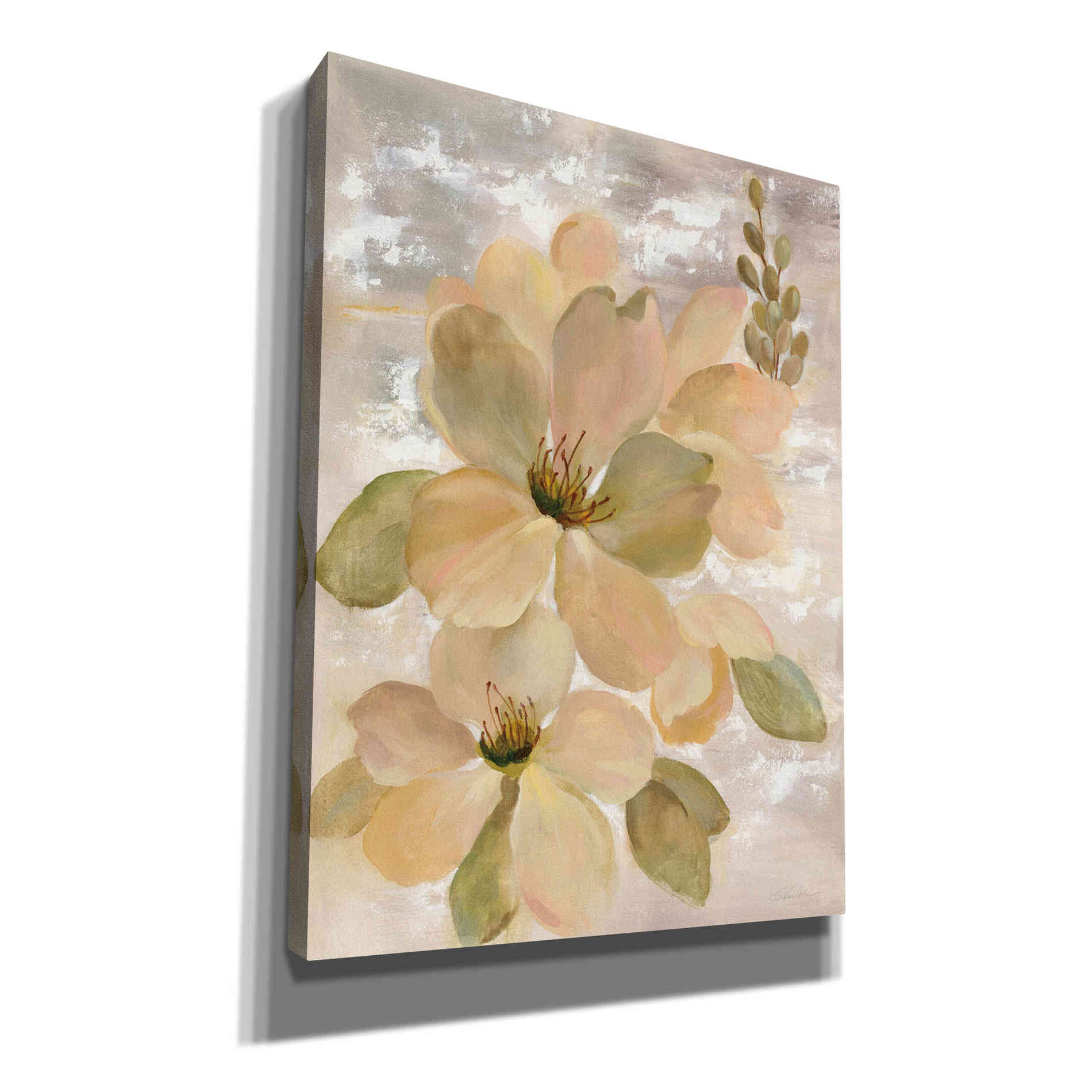 'White on White Floral II' by Silvia Vassileva, Canvas Wall Art