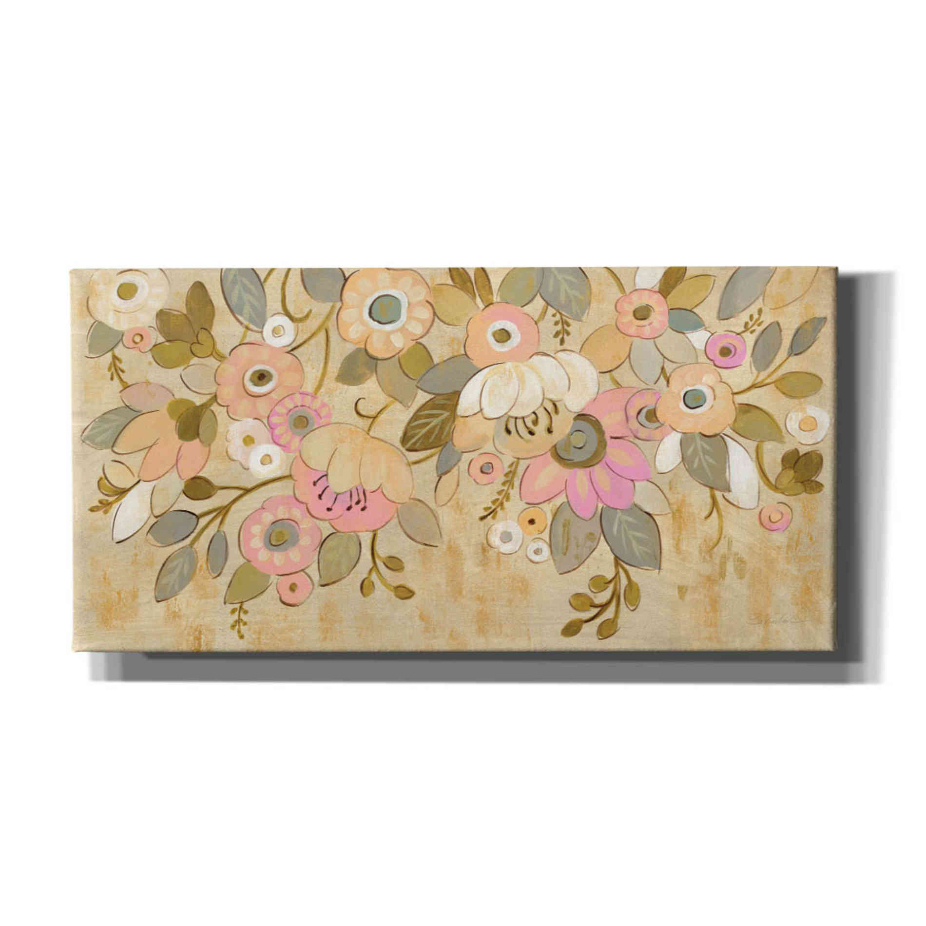 'Decorative Pastel Flowers' by Silvia Vassileva, Canvas Wall Art
