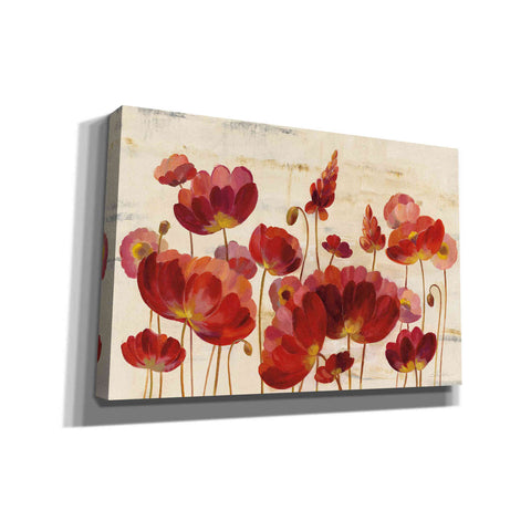 Image of 'Red Flowers on Marble' by Silvia Vassileva, Canvas Wall Art