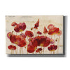 'Red Flowers on Marble' by Silvia Vassileva, Canvas Wall Art