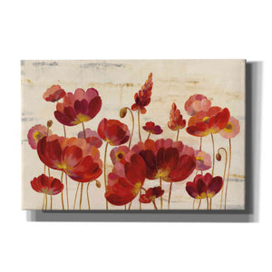 'Red Flowers on Marble' by Silvia Vassileva, Canvas Wall Art