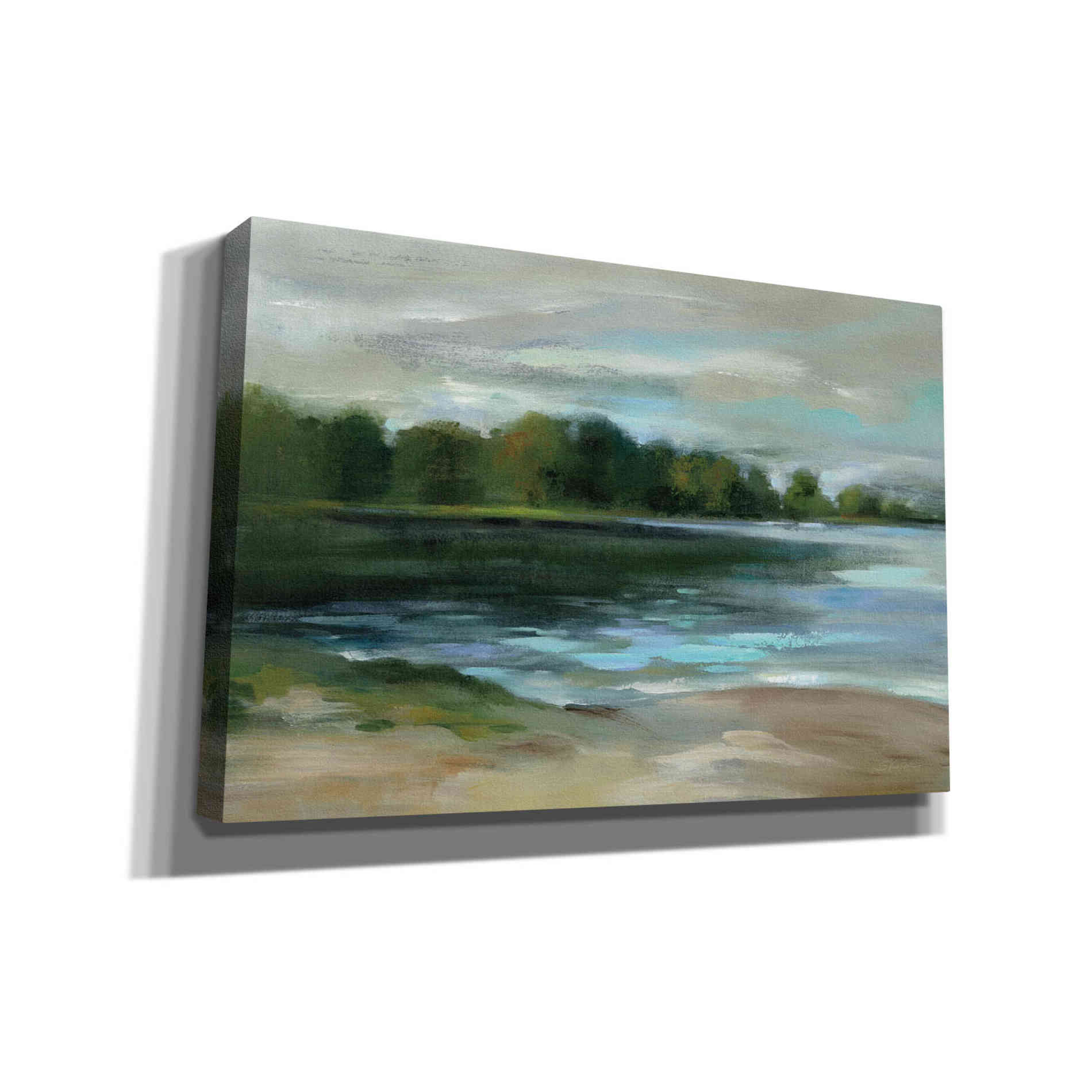 'Lake Afternoon Stillness' by Silvia Vassileva, Canvas Wall Art
