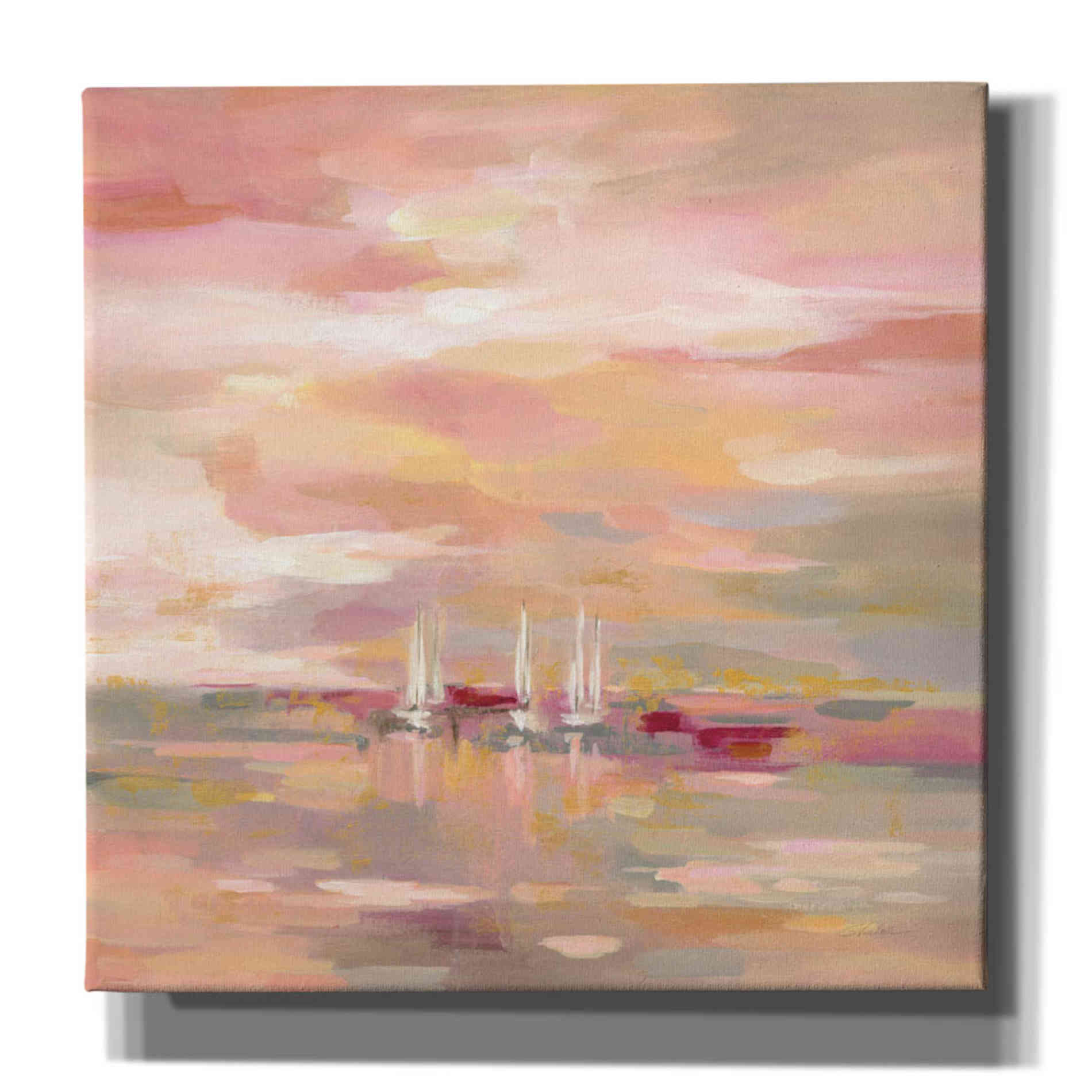 'Crimson Waves' by Silvia Vassileva, Canvas Wall Art