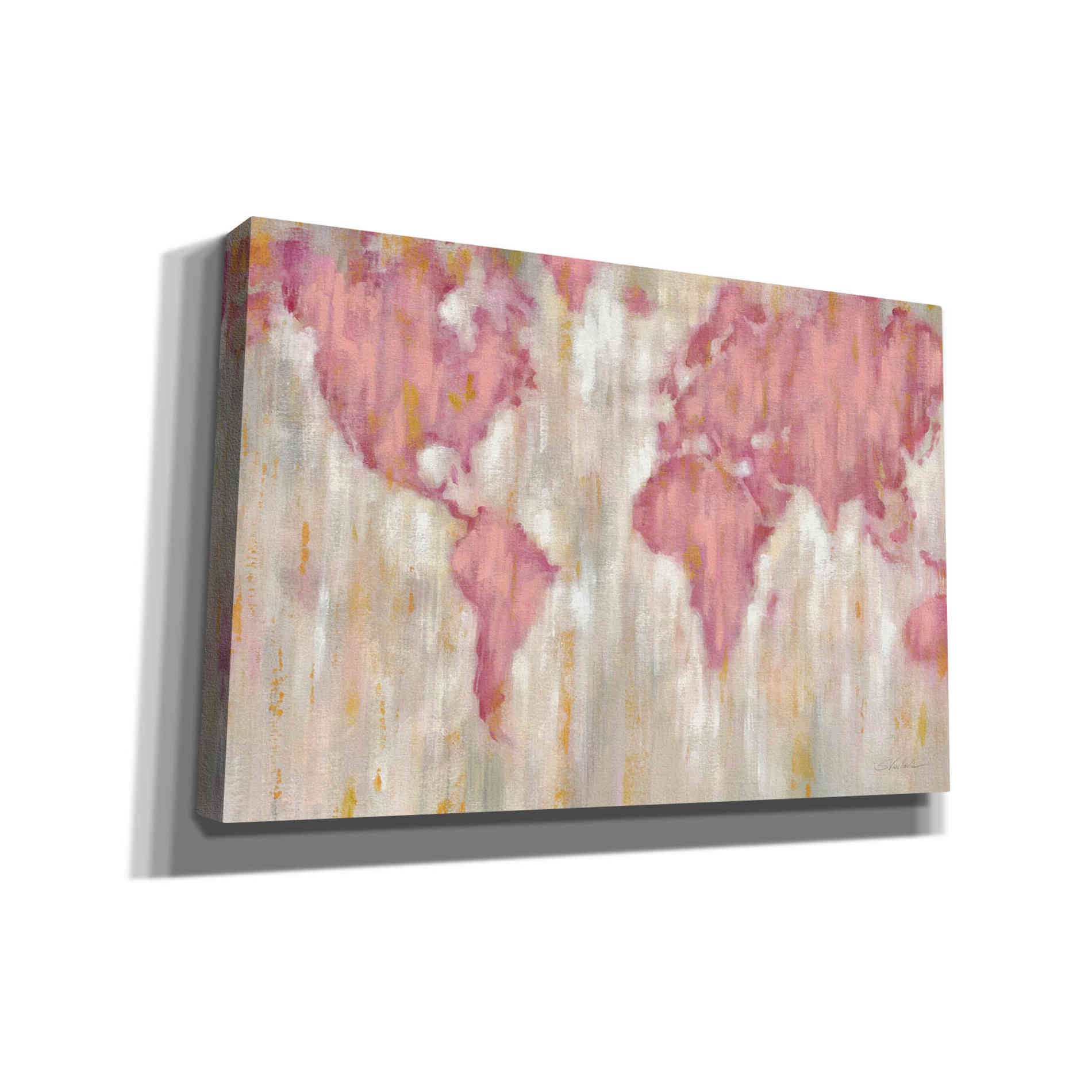 'Blush World Map' by Silvia Vassileva, Canvas Wall Art