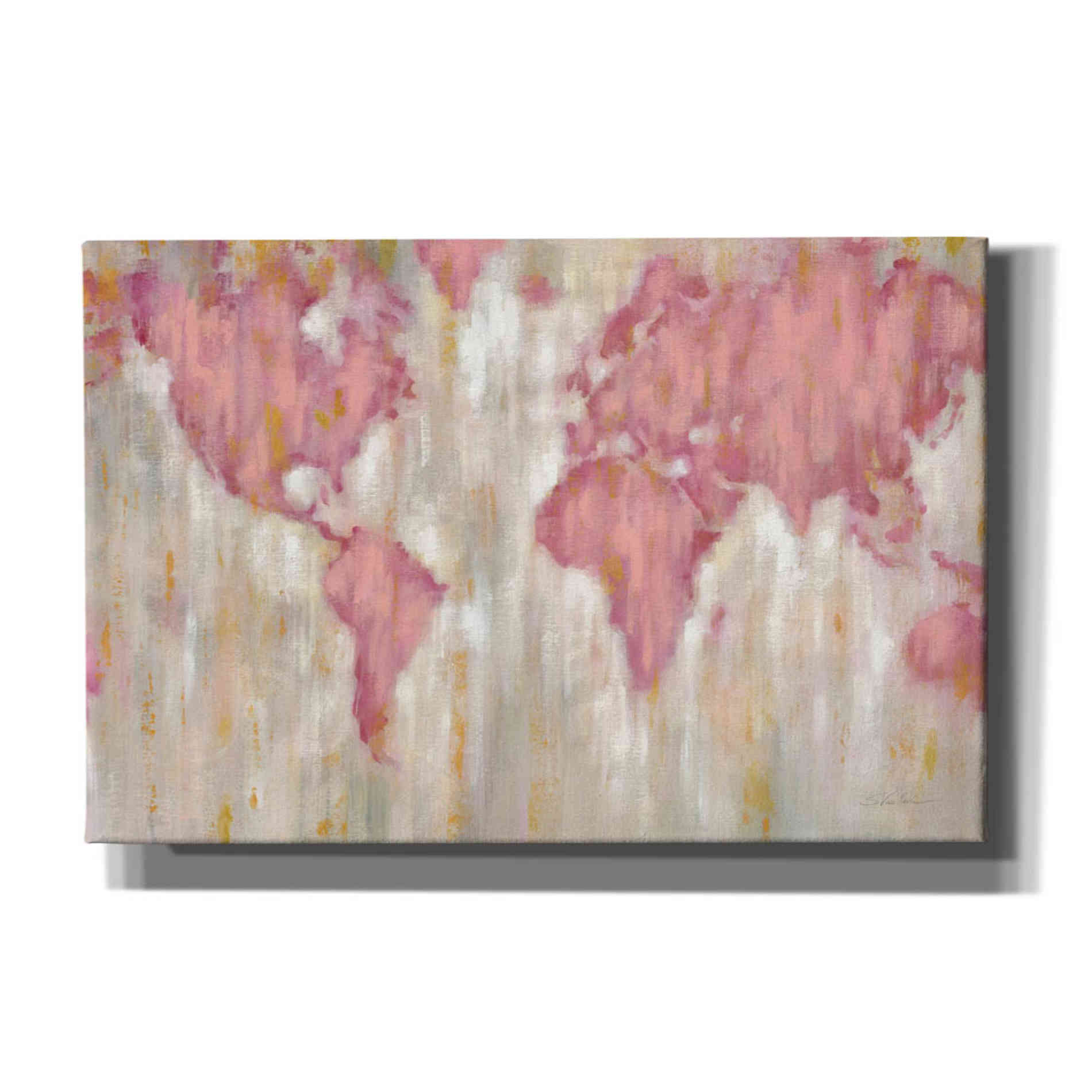 'Blush World Map' by Silvia Vassileva, Canvas Wall Art