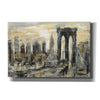 'Brooklyn Bridge Gray and Gold' by Silvia Vassileva, Canvas Wall Art