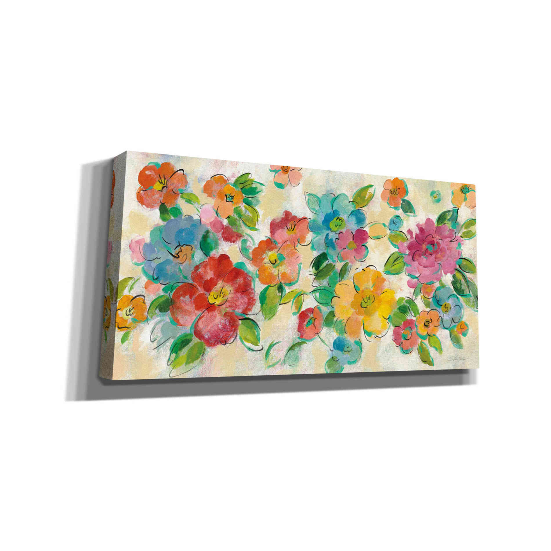 'Playful Floral Trio I' by Silvia Vassileva, Canvas Wall Art