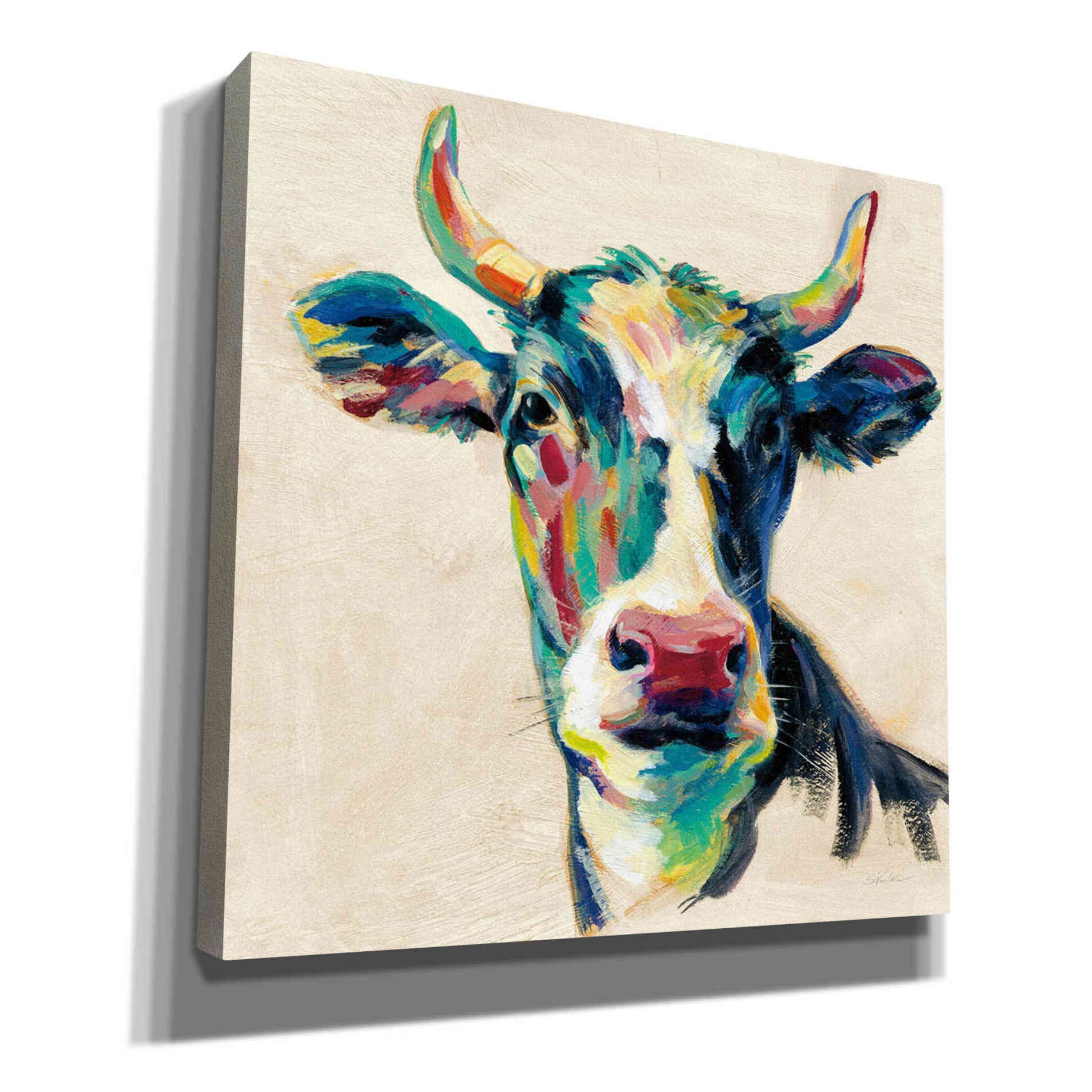 'Expressionistic Cow II' by Silvia Vassileva, Canvas Wall Art