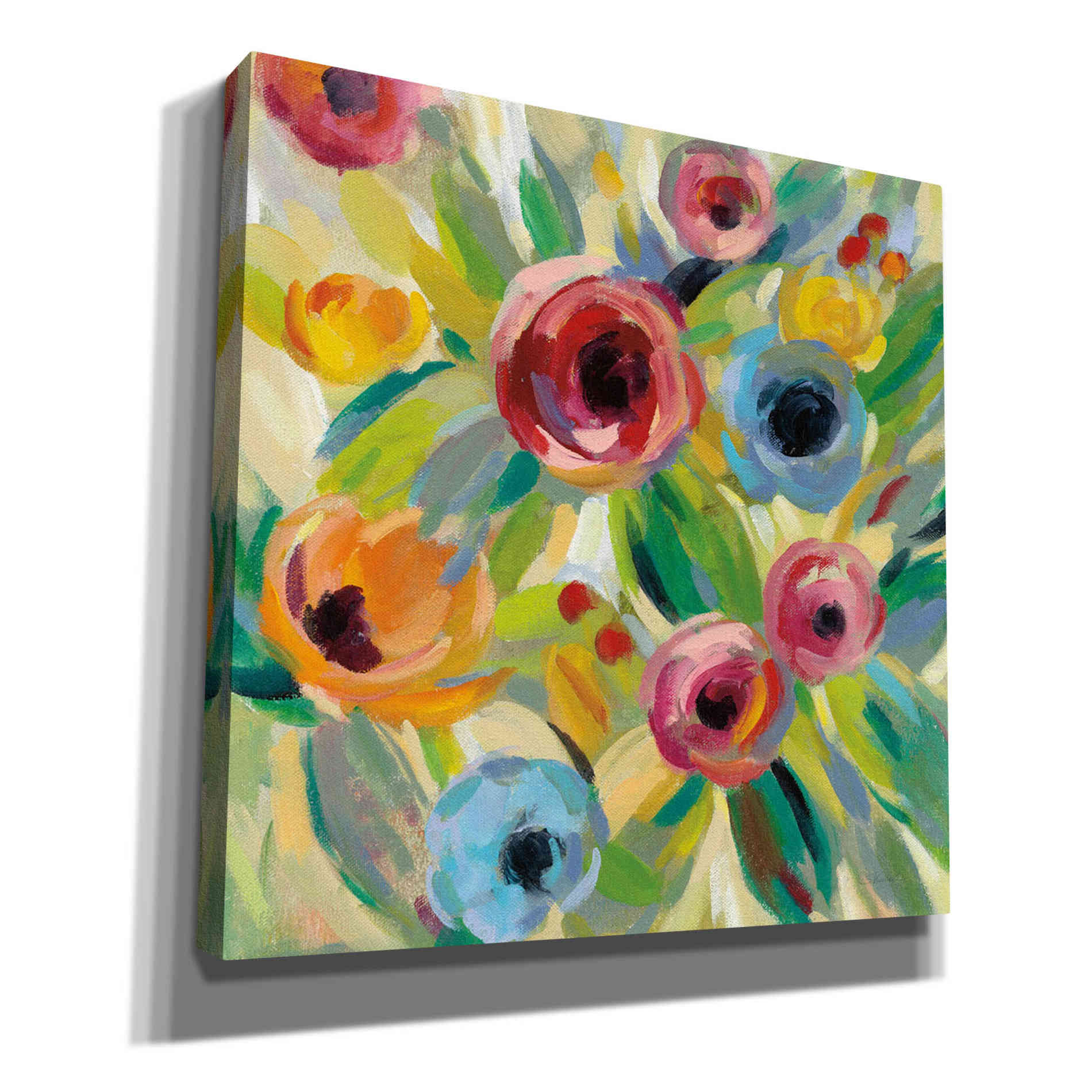 'Vivid Coral Floral II' by Silvia Vassileva, Canvas Wall Art