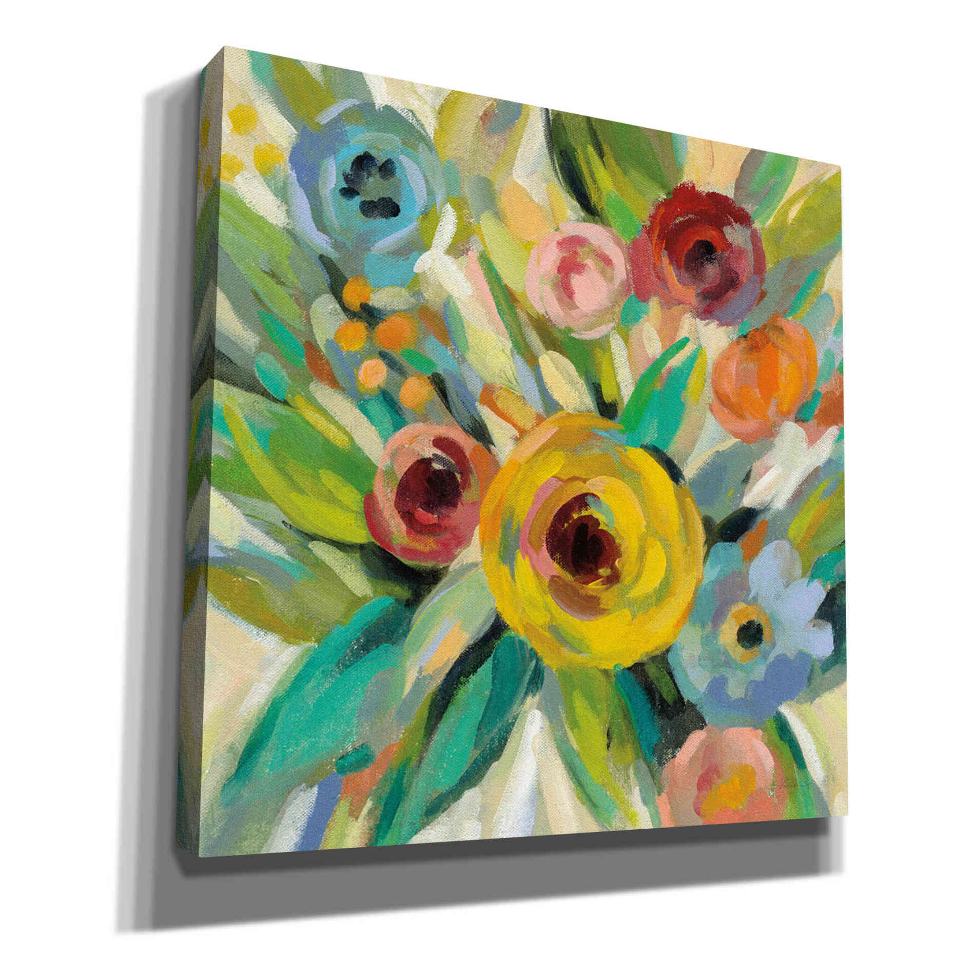 'Vivid Coral Floral III' by Silvia Vassileva, Canvas Wall Art