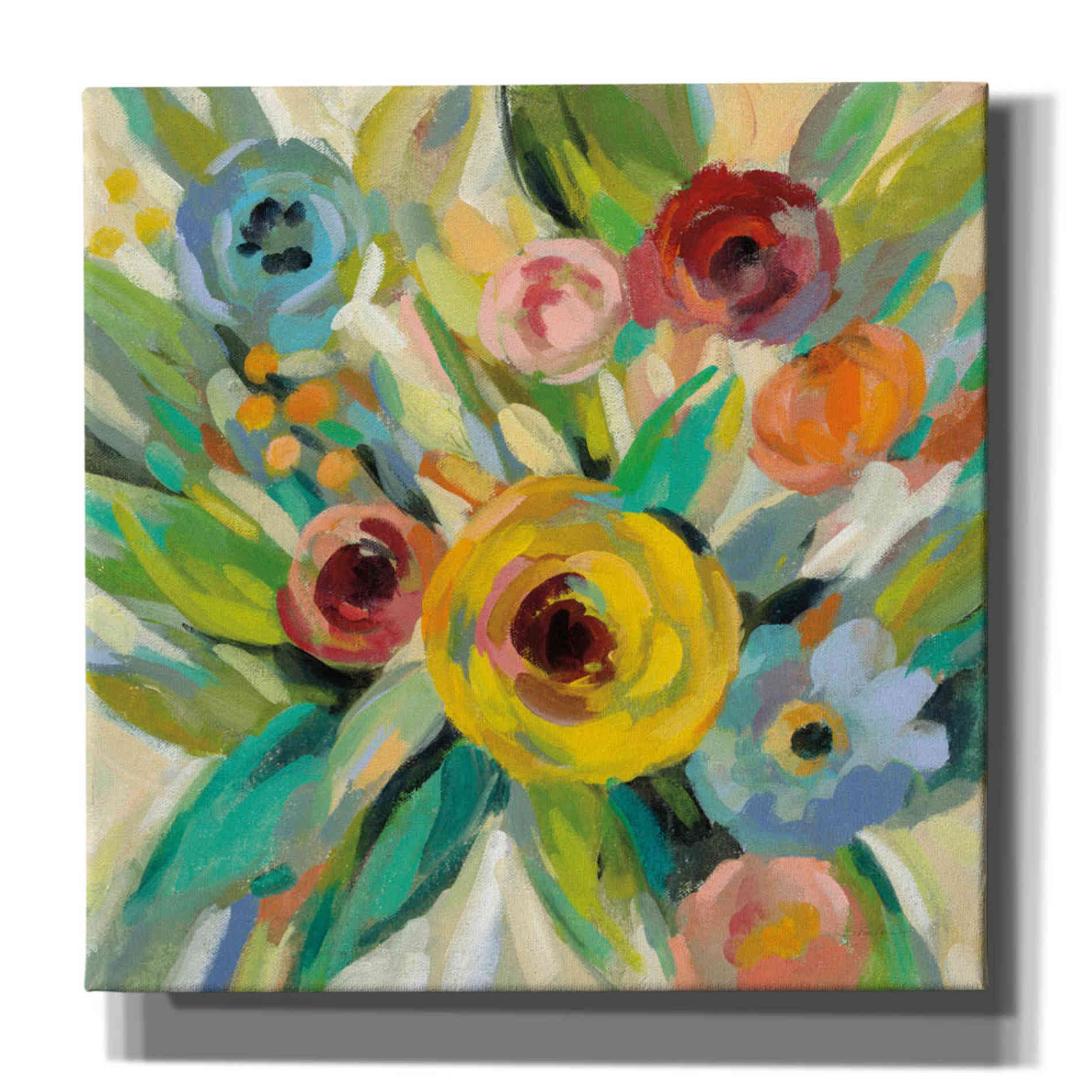 'Vivid Coral Floral III' by Silvia Vassileva, Canvas Wall Art