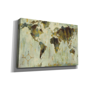 'Bronze World Map' by Silvia Vassileva, Canvas Wall Art