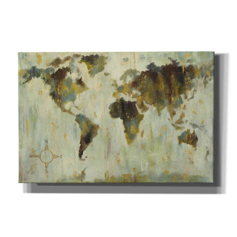 Image of 'Bronze World Map' by Silvia Vassileva, Canvas Wall Art