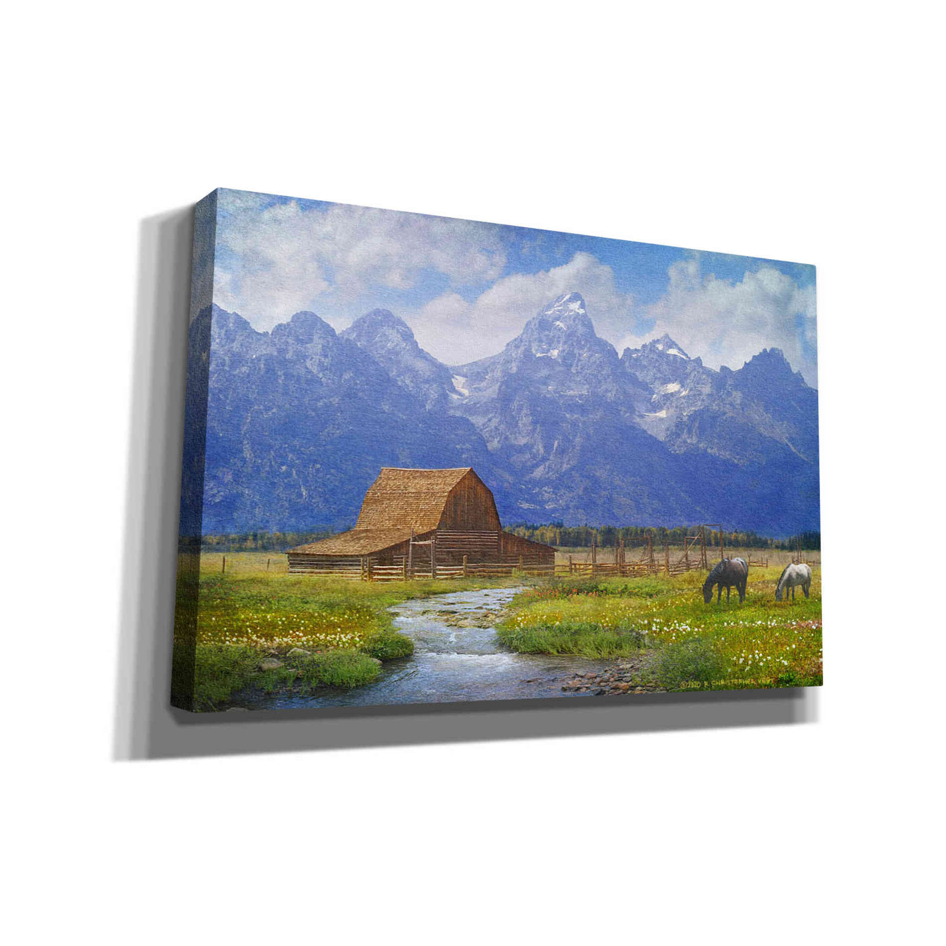 'Moulton Barn' by Chris Vest, Canvas Wall Art