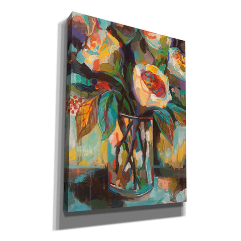 Image of 'Stained Glass Floral' by Jeanette Vertentes, Canvas Wall Art