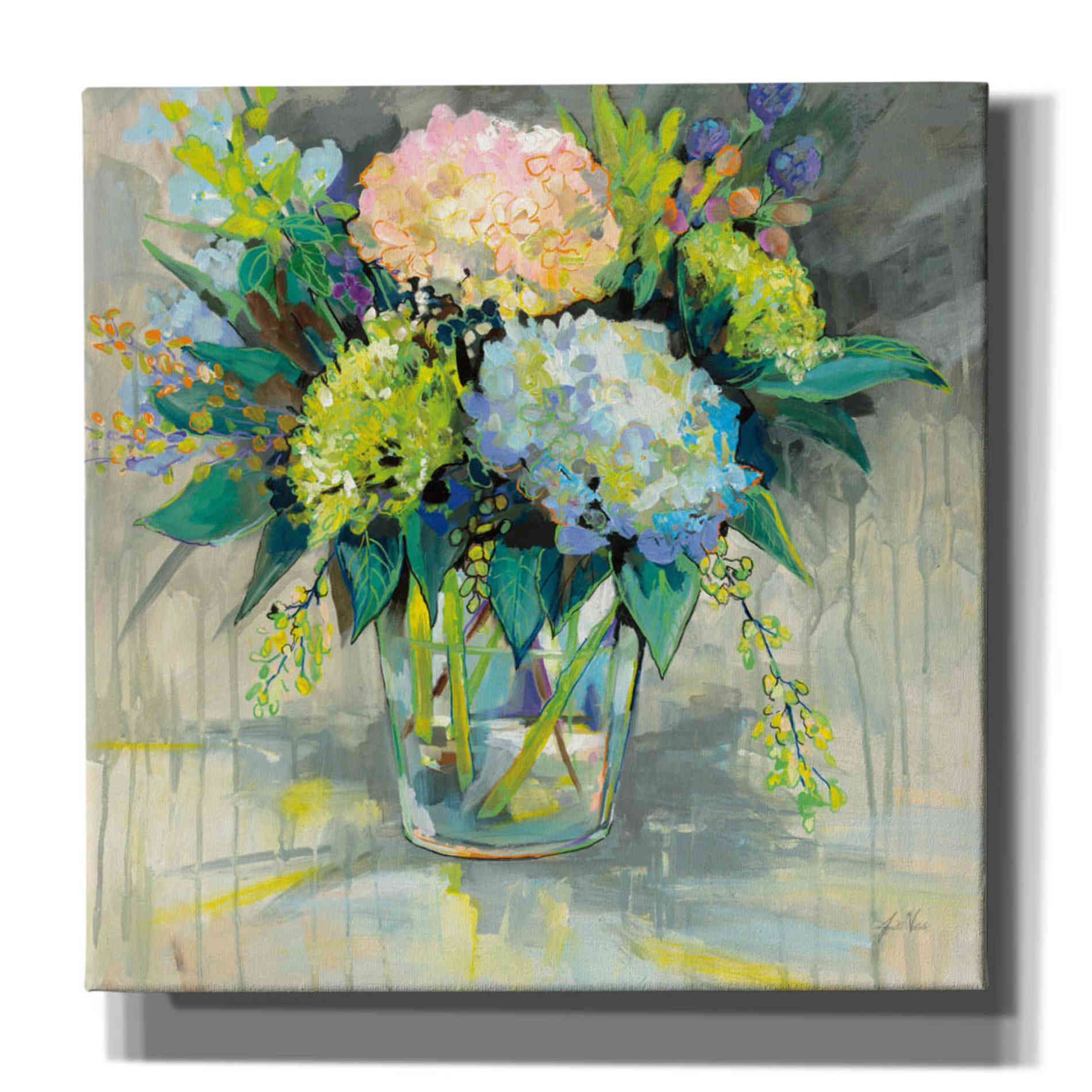 'Hydrangeas from the Garden' by Jeanette Vertentes, Canvas Wall Art