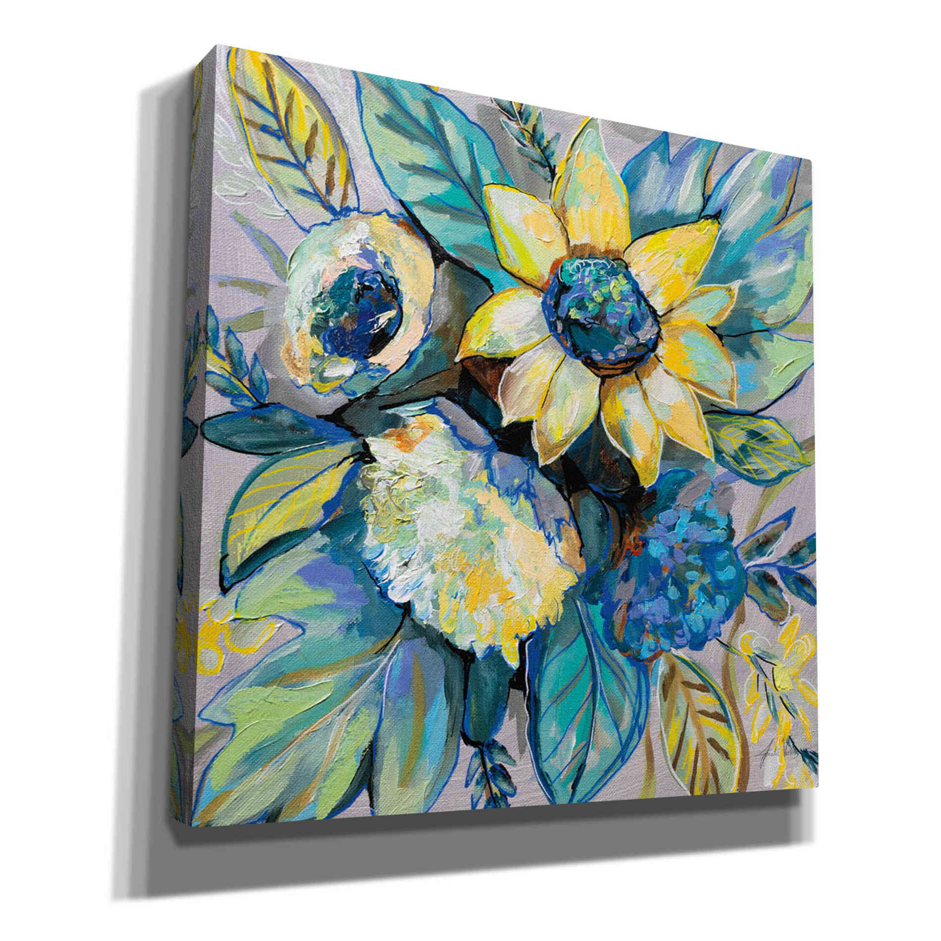 'Sage and Sunflowers I' by Jeanette Vertentes, Canvas Wall Art