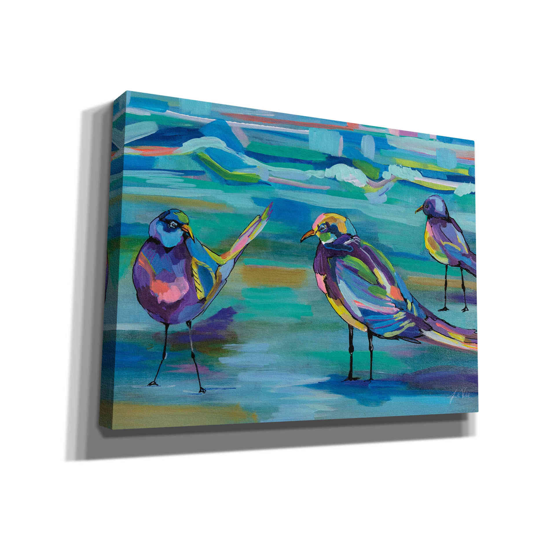'Indigo Gulls' by Jeanette Vertentes, Canvas Wall Art