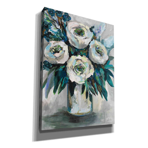 Image of 'White Roses Bouquet' by Jeanette Vertentes, Canvas Wall Art