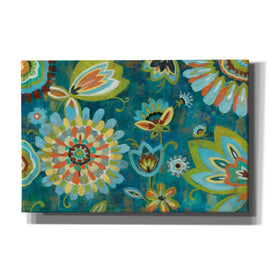 'Decorative Peacock Floral' by Silvia Vassileva, Canvas Wall Art