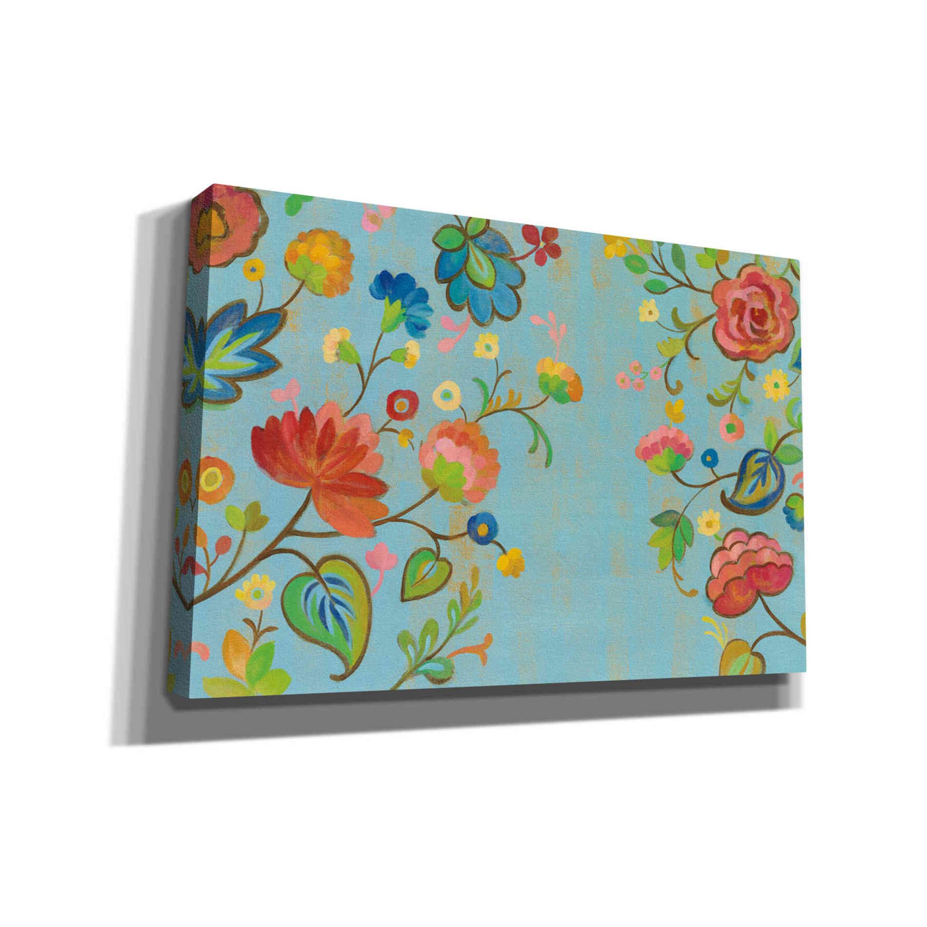 'Folk Song Floral' by Silvia Vassileva, Canvas Wall Art