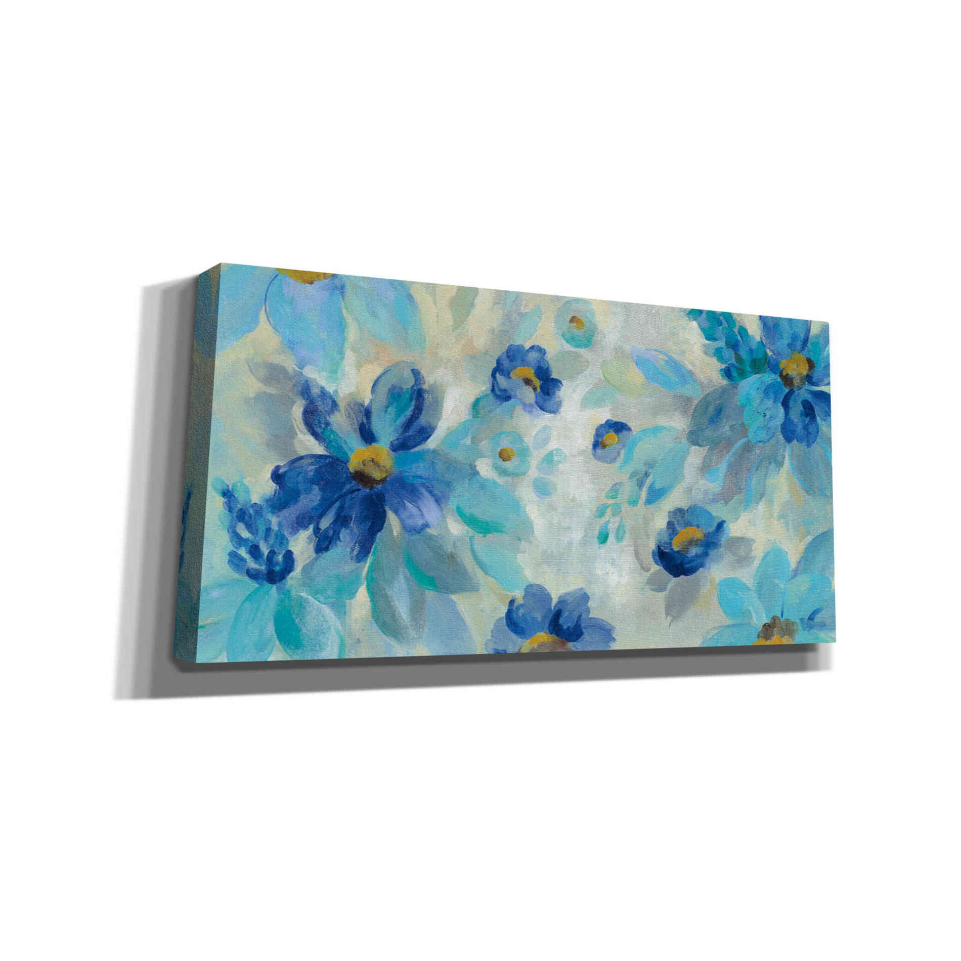 'Blue Flowers Whisper I' by Silvia Vassileva, Canvas Wall Art