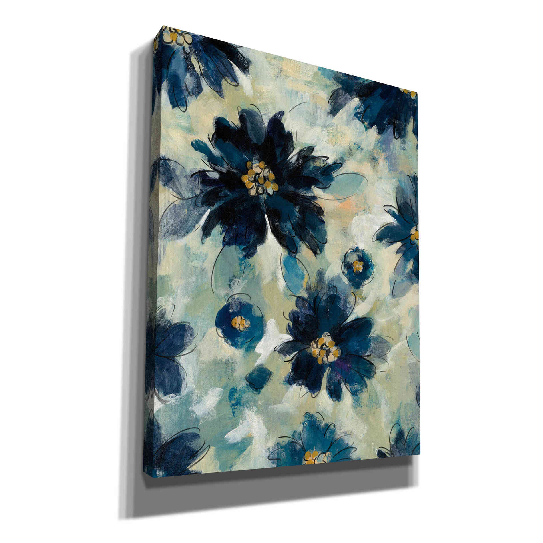'Inky Floral II' by Silvia Vassileva, Canvas Wall Art