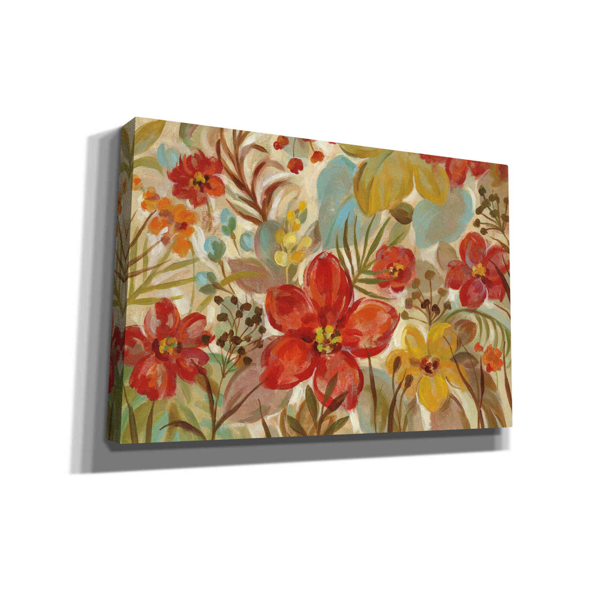 'Tropical Flowers' by Silvia Vassileva, Canvas Wall Art
