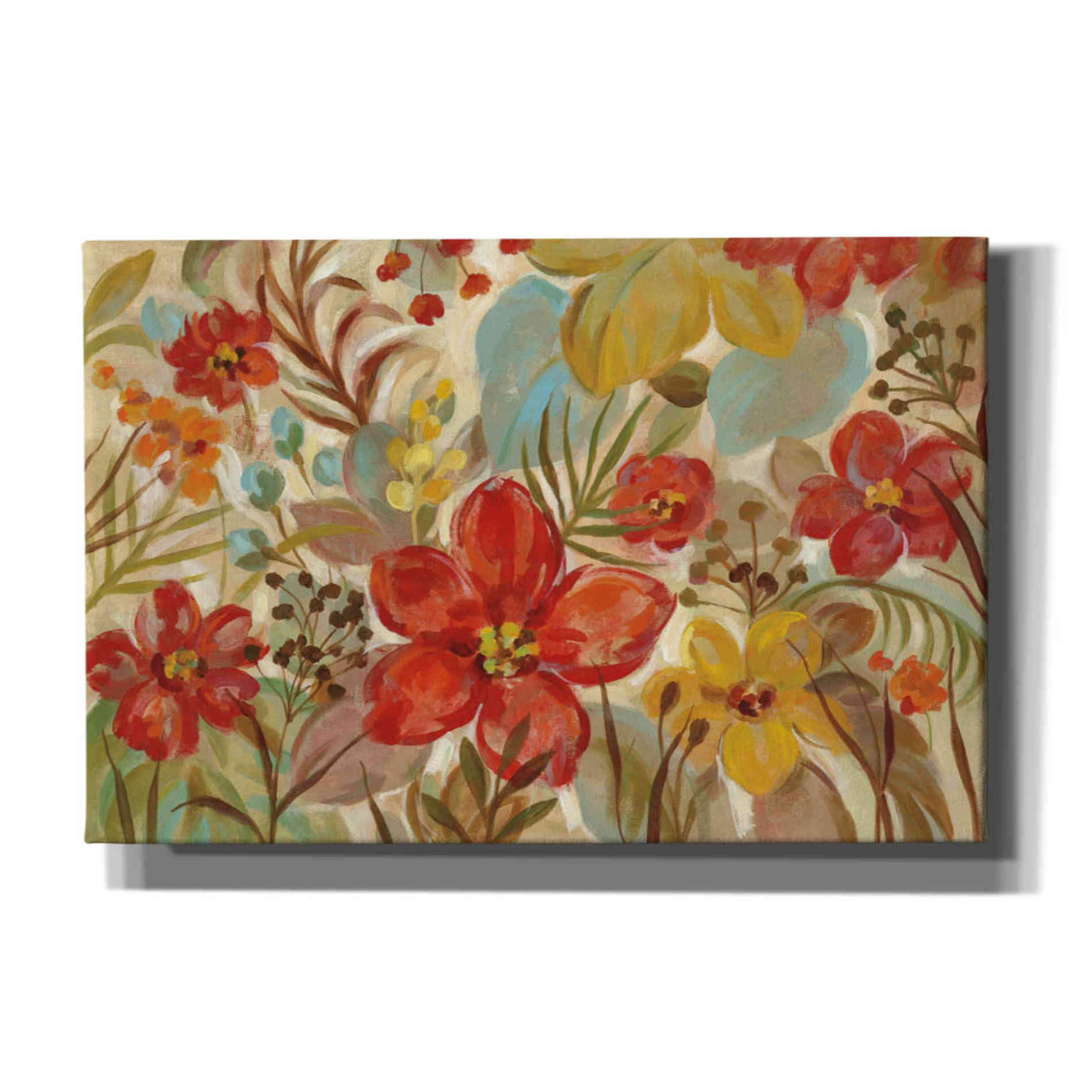 'Tropical Flowers' by Silvia Vassileva, Canvas Wall Art