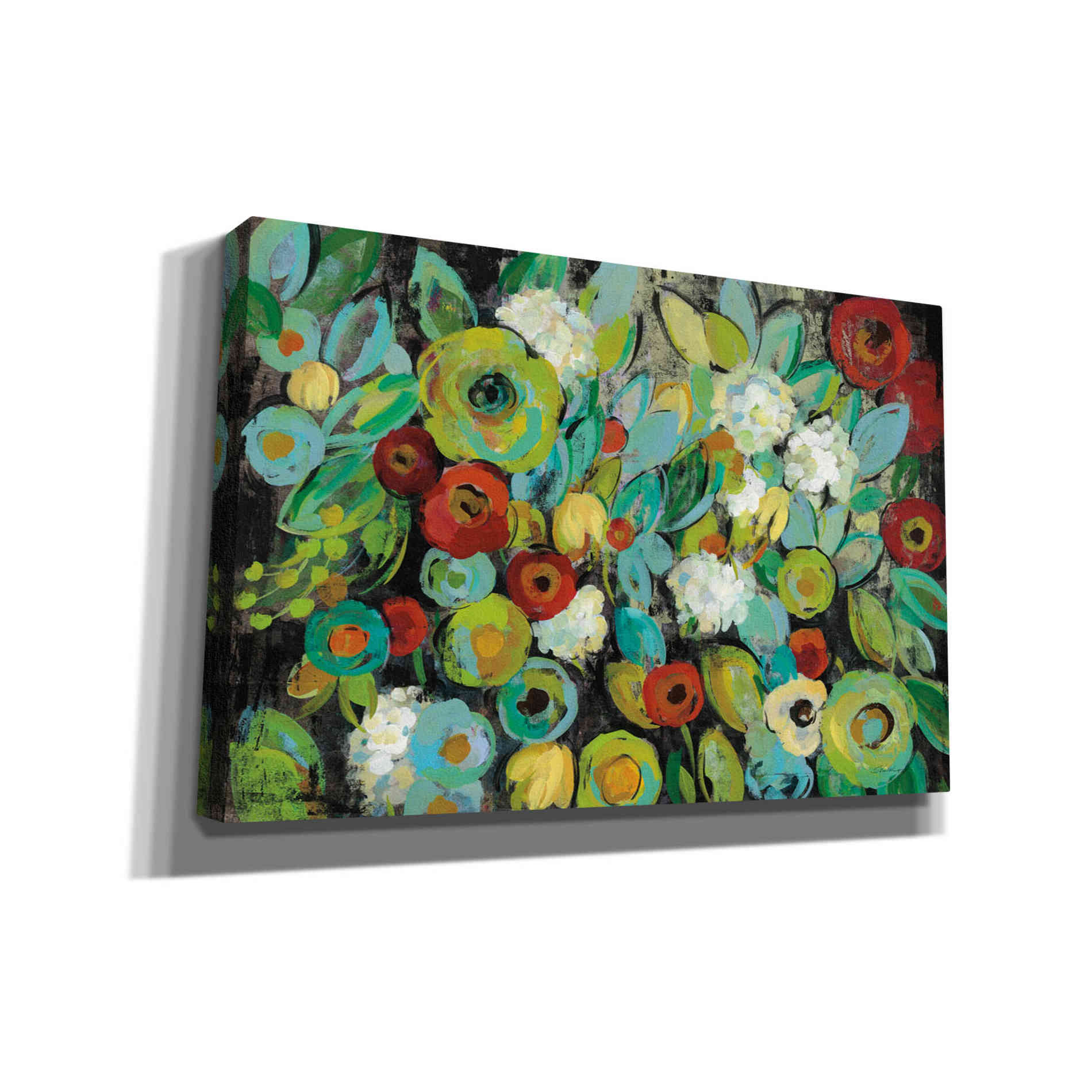 'Fiesta Floral Flipped' by Silvia Vassileva, Canvas Wall Art