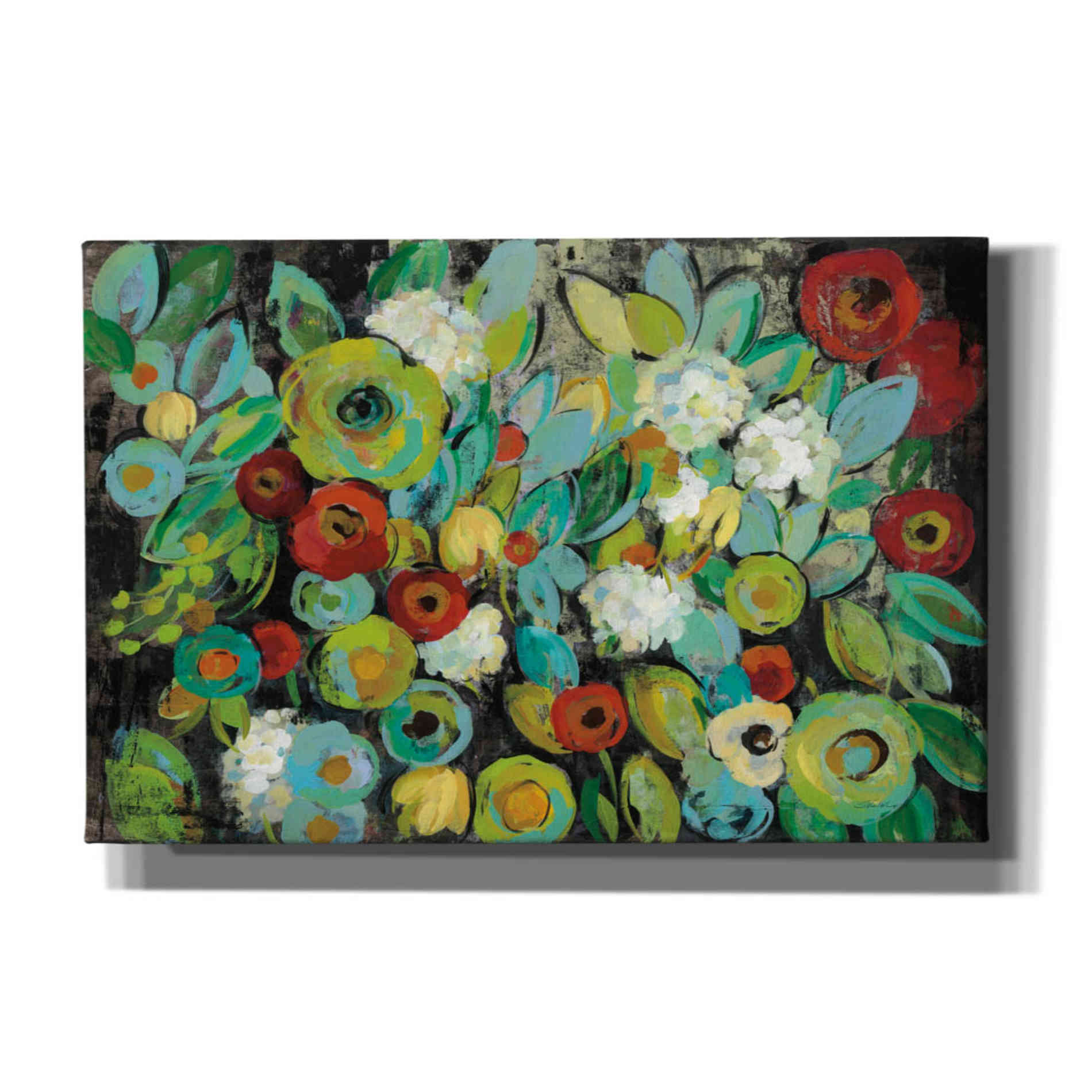 'Fiesta Floral Flipped' by Silvia Vassileva, Canvas Wall Art
