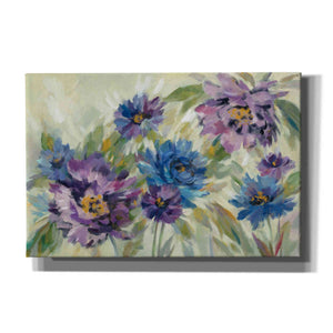 'Bold Blue and Lavender Flowers' by Silvia Vassileva, Canvas Wall Art