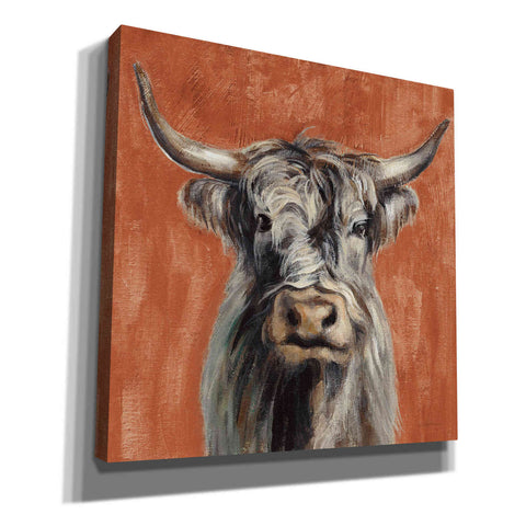 Image of 'Highland Cow on Terracotta' by Silvia Vassileva, Canvas Wall Art